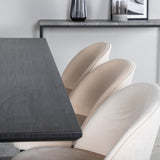 Jídelní stůl Marina - černá deska / černé nohy + sametová jídelní židle - béžová / černá_6