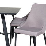 Jídelní stůl Marina - černá deska / černé nohy + Leon 2.0 Polar Grey - ČERNÉ nohy _6