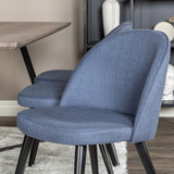 Jídelní stůl Marina - 180*90*H75 - Šedá / Černá + Sametová jídelní židle - Černé nohy - Modrá látka_6