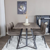 Jídelní stůl Marina - 180*90*H75 - Šedá / Černá+Arktická jídelní židle - Černé nohy - Khaki Plast_6