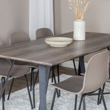 Jídelní stůl Marina - 180*90*H75 - Šedá / Černá+Arktická jídelní židle - Černé nohy - Khaki Plast_6