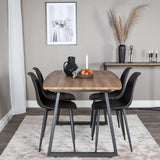 Jídelní stůl Inca - 160/200*85*H75 - Dub / Černá+Polar Plastová jídelní židle - Černé nohy / Černý Plast_4