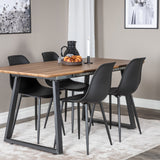 Jídelní stůl Inca - 160/200*85*H75 - Dub / Černá+Polar Plastová jídelní židle - Černé nohy / Černý Plast_4