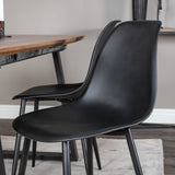 Jídelní stůl Inca - 160/200*85*H75 - Dub / Černá+Polar Plastová jídelní židle - Černé nohy / Černý Plast_4