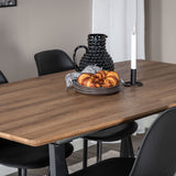 Jídelní stůl Inca - 160/200*85*H75 - Dub / Černá+Polar Plastová jídelní židle - Černé nohy / Černý Plast_4