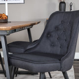 Jídelní stůl Inca - 160/200*85*H75 - Dub / Černá+Velvet Deluxe jídelní židle - Černé nohy - Black Fabric_4