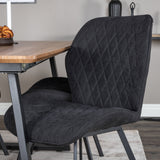 Jídelní stůl Inca - 160/200*85*H75 - Dub / Černá+Gemma Jídelní židle - Černé nohy - Černá látka_4