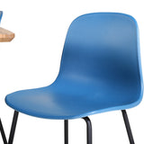 Jídelní stůl Inca - 160/200*85*H75 - Dub / Černá+Arktická jídelní židle - Černé nohy - Modrý Plast_4