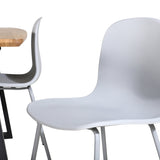 Jídelní stůl Inca - 160/200*85*H75 - Dub / Černá+Arktická jídelní židle - Šedé nohy - Šedý plast_4