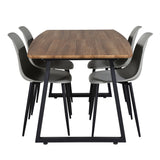 Jídelní stůl Inca - 160/200*85*H75 - Dub / Černá+Polar Plastová jídelní židle - Černé nohy / Šedý plast_4