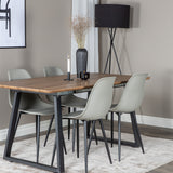 Jídelní stůl Inca - 160/200*85*H75 - Dub / Černá+Polar Plastová jídelní židle - Černé nohy / Šedý plast_4