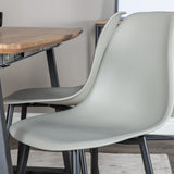 Jídelní stůl Inca - 160/200*85*H75 - Dub / Černá+Polar Plastová jídelní židle - Černé nohy / Šedý plast_4