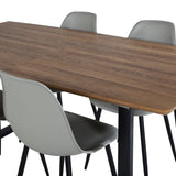 Jídelní stůl Inca - 160/200*85*H75 - Dub / Černá+Polar Plastová jídelní židle - Černé nohy / Šedý plast_4