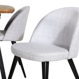 Jídelní stůl Inca - 160/200*85*H75 - Dub / Černá+Velvet jídelní křeslo - Černé nohy - Světle šedáTkanina_4