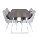 Inca Roztahovací - šedý "dub" / bílá Nohy+Plaza Jídelní židle - Bílé nohy - Světle šedá Fabric_4