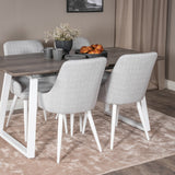 Inca Roztahovací - šedý "dub" / bílá Nohy+Plaza Jídelní židle - Bílé nohy - Světle šedá Fabric_4