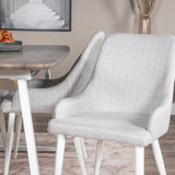 Inca Roztahovací - šedý "dub" / bílá Nohy+Plaza Jídelní židle - Bílé nohy - Světle šedá Fabric_4