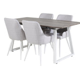 Inca Roztahovací - šedý "dub" / bílá Nohy+Plaza Jídelní židle - Bílé nohy - Světle šedá Fabric_4