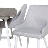 Inca Roztahovací - šedý "dub" / bílá Nohy+Plaza Jídelní židle - Bílé nohy - Světle šedá Fabric_4