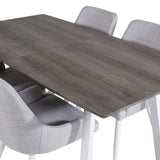 Inca Roztahovací - šedý "dub" / bílá Nohy+Plaza Jídelní židle - Bílé nohy - Světle šedá Fabric_4