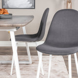 Inca Extentiontable - šedý "dub" / bílá Nohy+Polar Jídelní židle - Bílé Nohy - Black Fabric_4