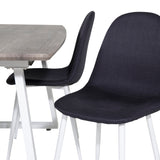 Inca Extentiontable - šedý "dub" / bílá Nohy+Polar Jídelní židle - Bílé Nohy - Black Fabric_4