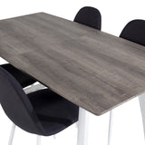 Inca Extentiontable - šedý "dub" / bílá Nohy+Polar Jídelní židle - Bílé Nohy - Black Fabric_4