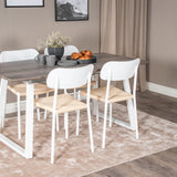 Inca Extentiontable - šedý "dub" / bílá Nohy + Jídelní židle Polly - bílá / Nature _4