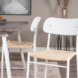 Inca Extentiontable - šedý "dub" / bílá Nohy + Jídelní židle Polly - bílá / Nature _4