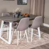 Inca Extentiontable - šedý "dub" / bílá Nohy + Polar Chair - Šedá látka Bílé Nohy _4