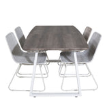 Inca Extentiontable - šedý "dub" / bílá Nohy+Cirebon Jídelní židle - White Wash_4