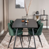 Inca Extentiontable - Černá deska / černá Nohy+Velvet Jídelní židle - Zelená / Černá_4