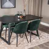 Inca Extentiontable - Černá deska / černá Nohy+Velvet Jídelní židle - Zelená / Černá_4
