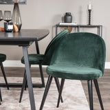 Inca Extentiontable - Černá deska / černá Nohy+Velvet Jídelní židle - Zelená / Černá_4