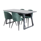 Inca Extentiontable - Černá deska / černá Nohy+Velvet Jídelní židle - Zelená / Černá_4