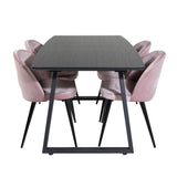 Inca Extentiontable - Černá top / černá Nohy+Velvet Jídelní židle - Pink / Black_4