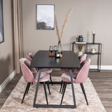 Inca Extentiontable - Černá top / černá Nohy+Velvet Jídelní židle - Pink / Black_4