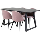 Inca Extentiontable - Černá top / černá Nohy+Velvet Jídelní židle - Pink / Black_4