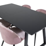 Inca Extentiontable - Černá top / černá Nohy+Velvet Jídelní židle - Pink / Black_4