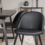 Inca Extentiontable - Černá top / černá Nohy+Velvet Jídelní židle w. Stiches - PU - Black / Black_4