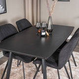 Inca Extentiontable - Černá top / černá Nohy+Gemma Jídelní židle - Černé nohy - Black Fabric_4