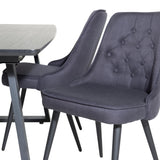 Rozšiřitelný Inca - Černá top / černá Nohy+Velvet Deluxe Jídelní židle - Černé nohy - Black Fabric_4