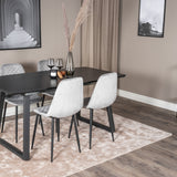 Rozšiřitelný Inca - černý vrch / černé nohy+jídelní židle Polar Diamond - černé nohy - šedá Velvet_4