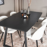 Rozšiřitelný Inca - černý top / černé nohy + sametová jídelní židle manšestr - béžová / černá_4