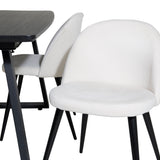 Rozšiřitelný Inca - černý top / černé nohy + sametová jídelní židle manšestr - béžová / černá_4