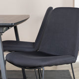 Rozšiřitelný Inca - černý top / černé nohy+muce jídelní židle - černé nohy - černá látka_4