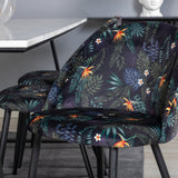 Estelle Jídelní stůl 200*90*H76 - Bílá / Černá + Sametová jídelní židle - Black Flower fabric_6