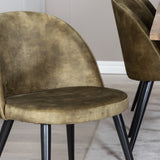Jídelní stůl Malang - 250*100*H76 - Tmavý týk / Black+Velvet Jídelní křeslo - Černé nohy - Dusty Green Velvet_6