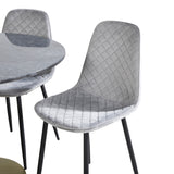 Kulatý jídelní stůl Estelle ø106 H75 - Černá / Mosaz+Polar Diamond Jídelní židle - Černé nohy - Šedá Velvet_4