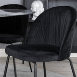 Kulatý jídelní stůl Estelle ø106 H75 - Černá / Černá+Wrinkles Jídelní židle - Černé nohy - Black Velvet_4